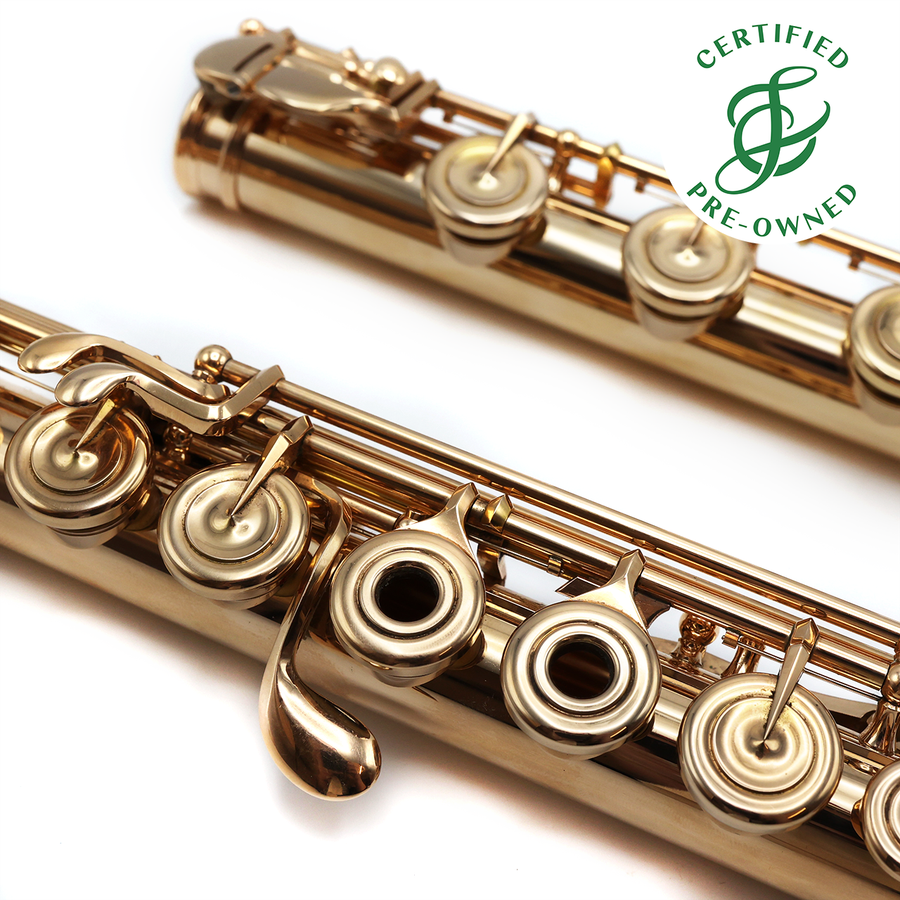 Powell Custom #14182 - 14K gold flute, inline G, C# trill key, D# roller, B footjoint, no headjoint