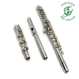 Powell Custom #15253 - Sterling silver flute, offset g, C# trill key, B footjoint, Mancke silver headjoint with 18K gold riser