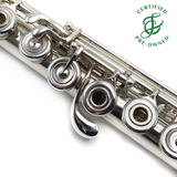 Powell Custom #15253 - Sterling silver flute, offset g, C# trill key, B footjoint, Mancke silver headjoint with 18K gold riser