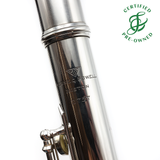 Powell Custom #2757 - Sterling silver flute, inline G, B footjoint, 14K gold lip plate and riser