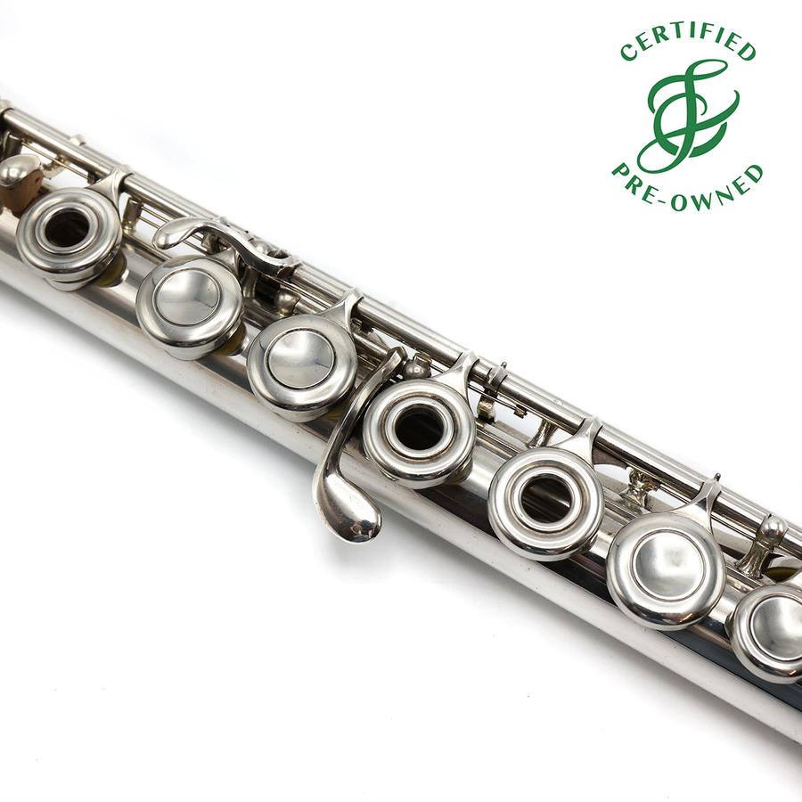 Powell Commercial #2801 - Silver flute, inline G, heavy wall, gold lip plate and riser