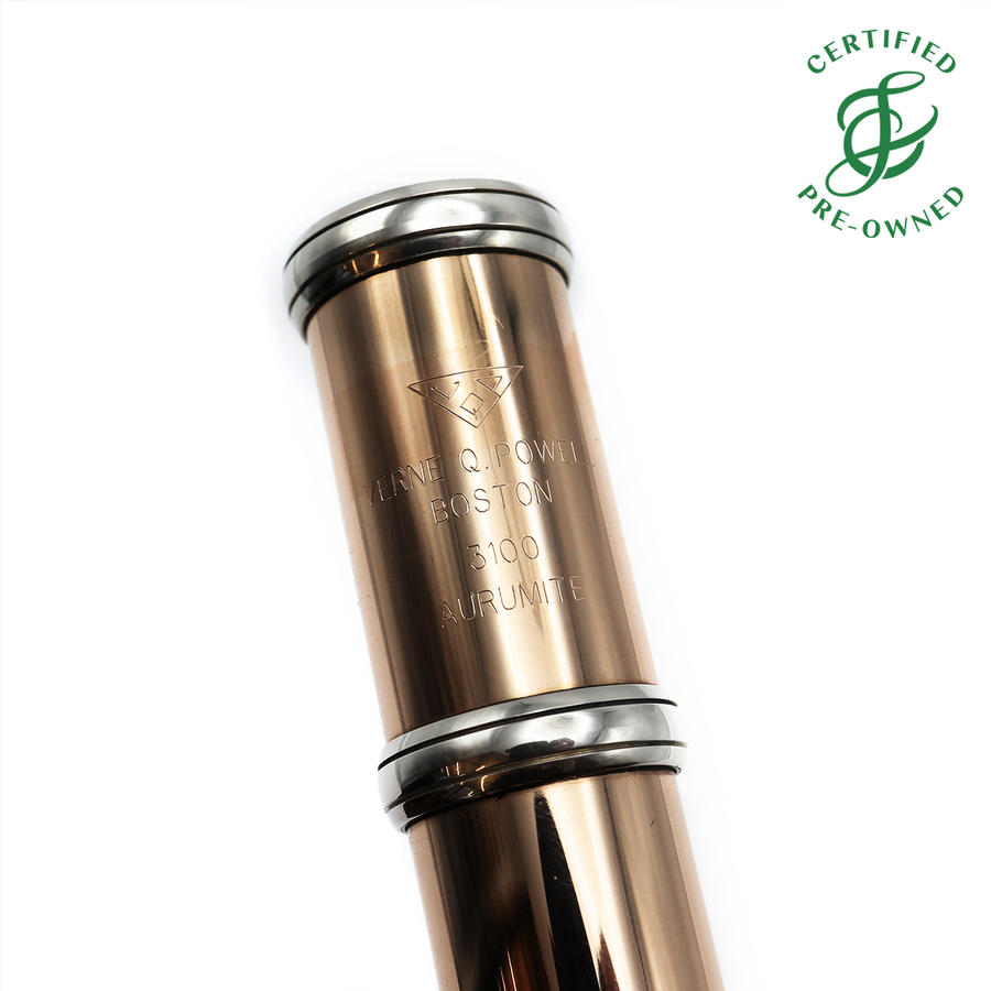 Powell 3100 Flute #31-1771 - 9K Aurumite tubing, Inline G, B footjoint