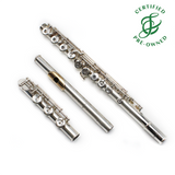 Pearl Vigore 665 #46793 - Sterling silver tubing, offset G, split E mechanism, C# trill key, D# roller, B footjoint, 3K gold lip plate