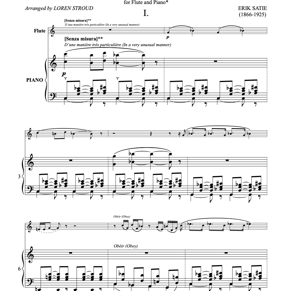 Pièces Froids, Set I: Airs a faire fuir (Flute and Piano)