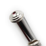 Song Headjoint #S032 - Pure Silver, 14K Gold Riser, Engraved Lip Plate