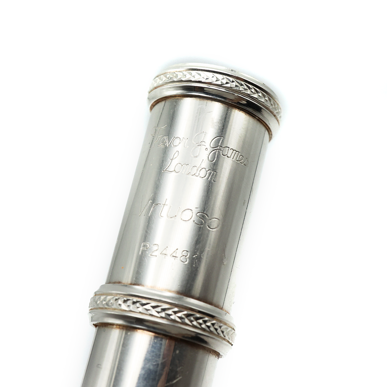 Trevor James Virtuoso Flute #P24481 - Sterling Silver Tubing, Offset G, Split E Mechanism, B Footjoint
