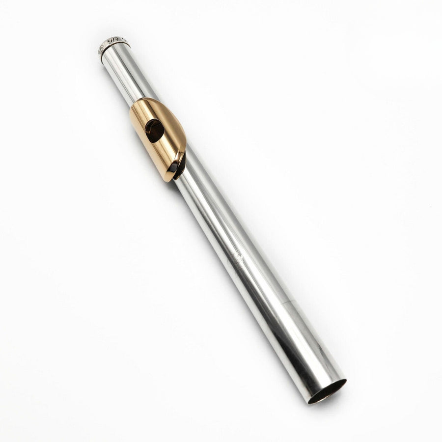 Faulisi Headjoint #USFF231 - Sterling silver tube, 14K gold lip plate and riser