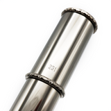 Weissman-McKenna Solstice #231 - Cabeza de plata esterlina, llave de sol desplazada, llave de trino de do#, rodillo de re#, pata de si, anillos y llaves grabados.