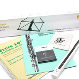 Beginner Flute Essentials Bundle - Care Kit, Stand & Method Books