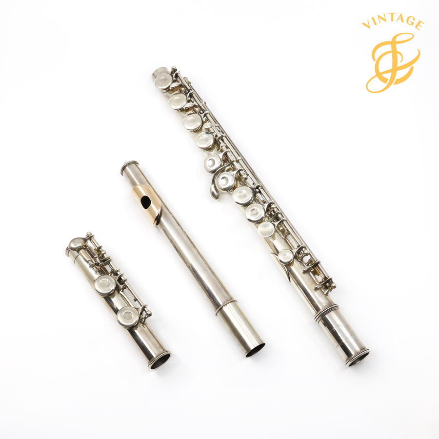 Boehm and Mendler #FCNY2 - Silver flute, offset G, open G#, reverse thumb, C footjoint, 14K gold lip plate and riser