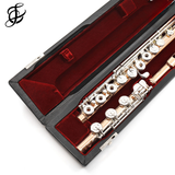 Lillian Burkart „Elite-Modell“ Flöte in 14 K Gold mit silbernen Klappen und 14 K Tonlöchern – Neu