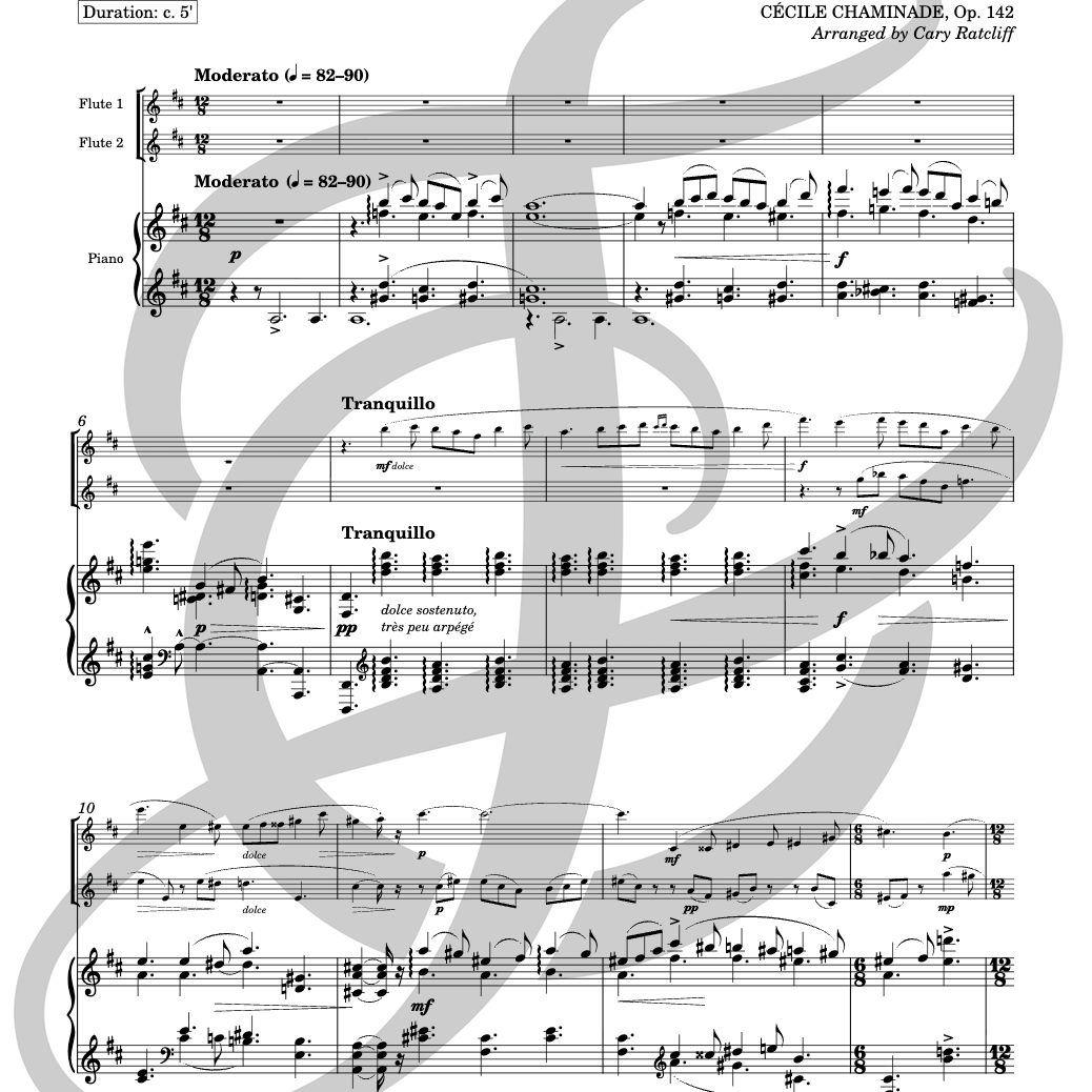 Serenade aux Etoiles (Two Flutes and Piano)