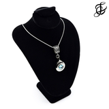 Open Hole Key with Aquamarine Swarovski Crystal by Flute Finery