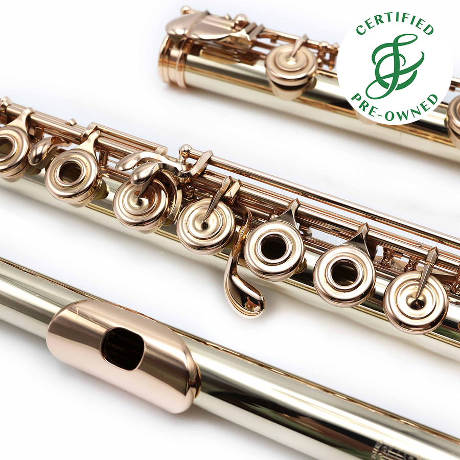 Haynes Custom #53354- 14K white gold flute, inline G, split E mechanism, C# trill key, B footjoint