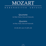 Flute Quartets (K285, K298, and K285b) (Flute, Violin, Viola, Cello) (Study Score)