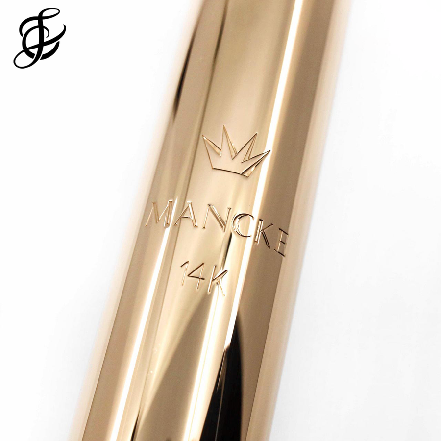 Mancke 14K Rose Gold Headjoint with Wood Lip Plate and 14K Rose Gold Riser