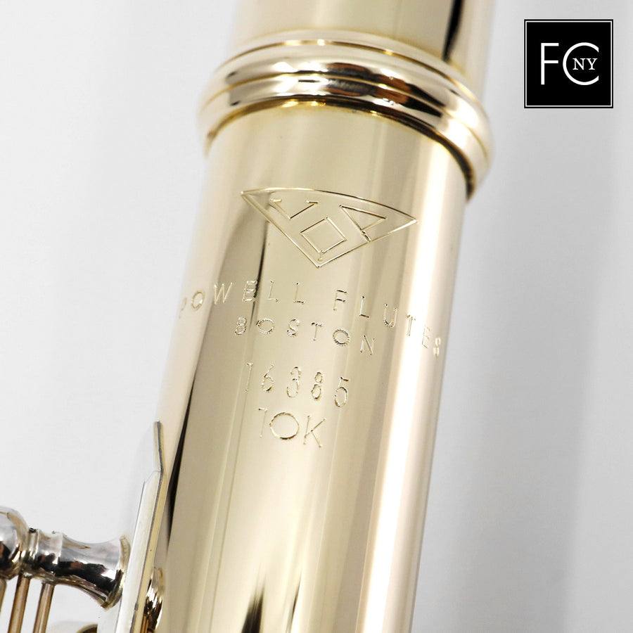 Verne Q. Powell Handmade Custom Flute in 10K Yellow Gold #16385 - Offset G, C# trill key, D# roller  New 