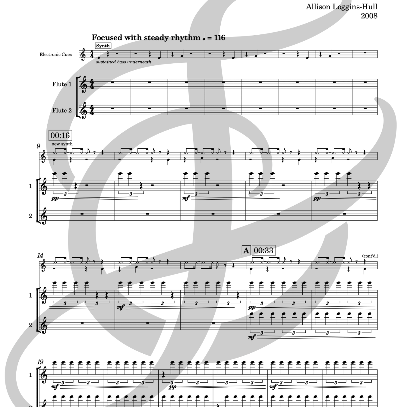 Run-On (Two Flutes and Recording)