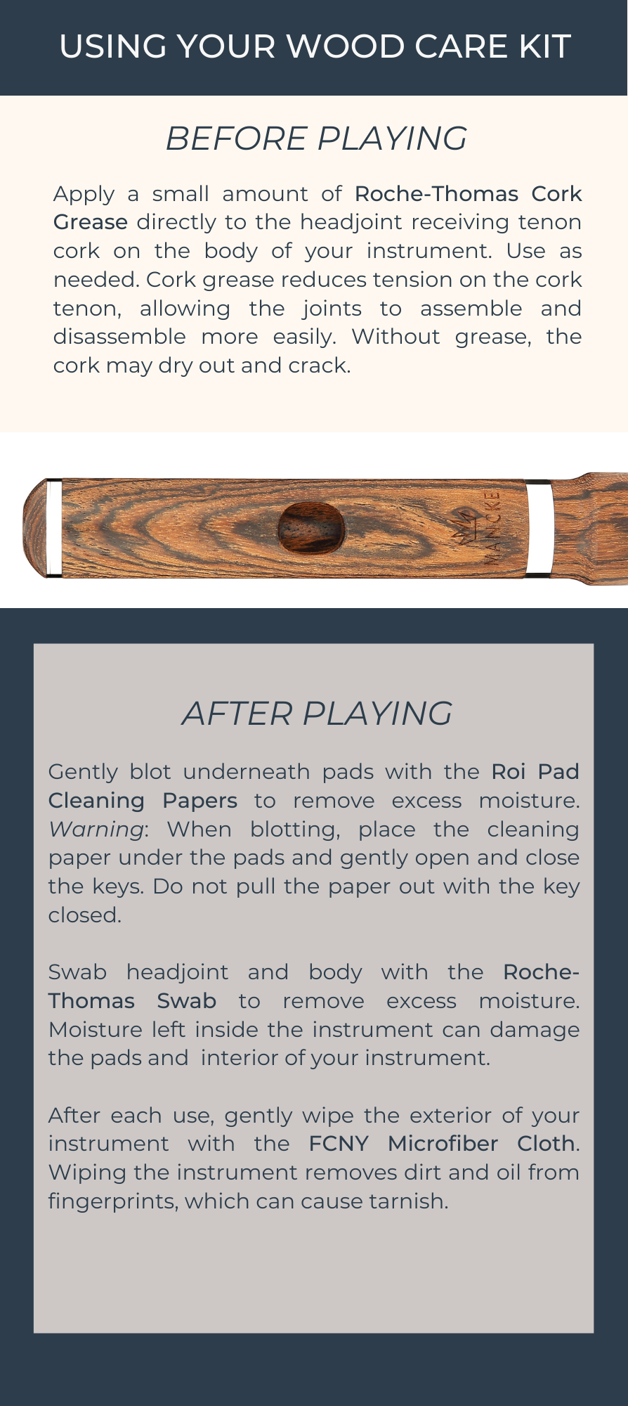 Wood Piccolo Care Kit