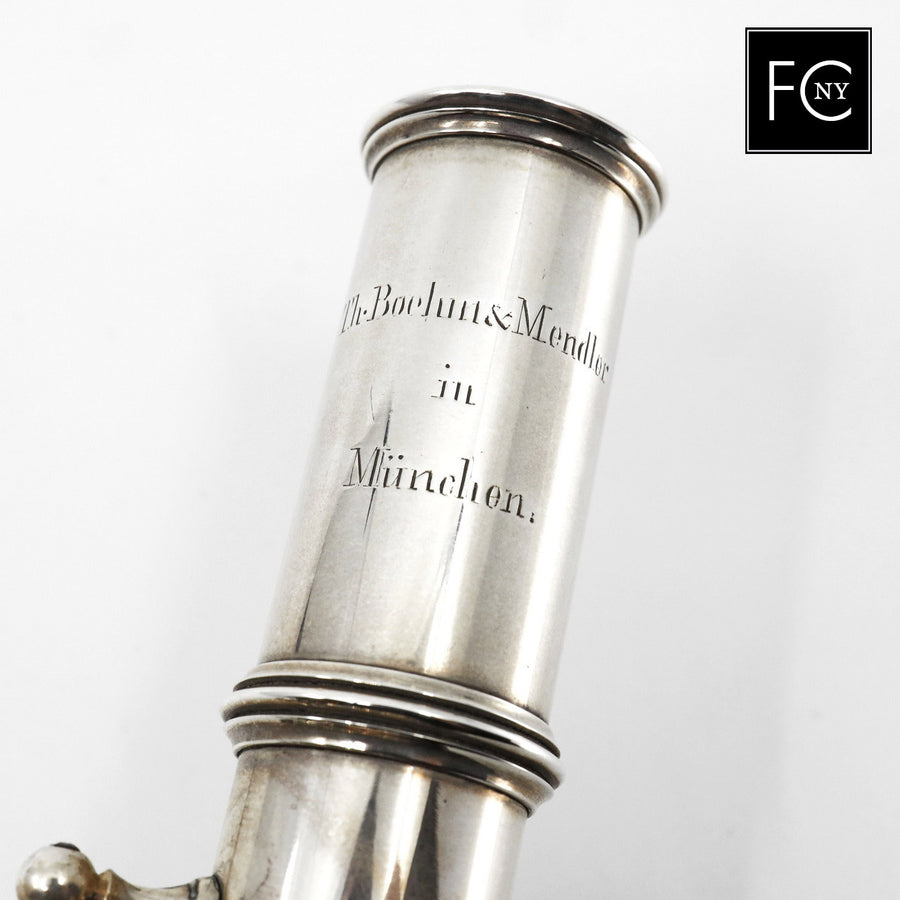 Boehm and Mendler #FCNY2 - Silver flute, offset G, open G#, reverse thumb, C footjoint, 14K gold lip plate and riser