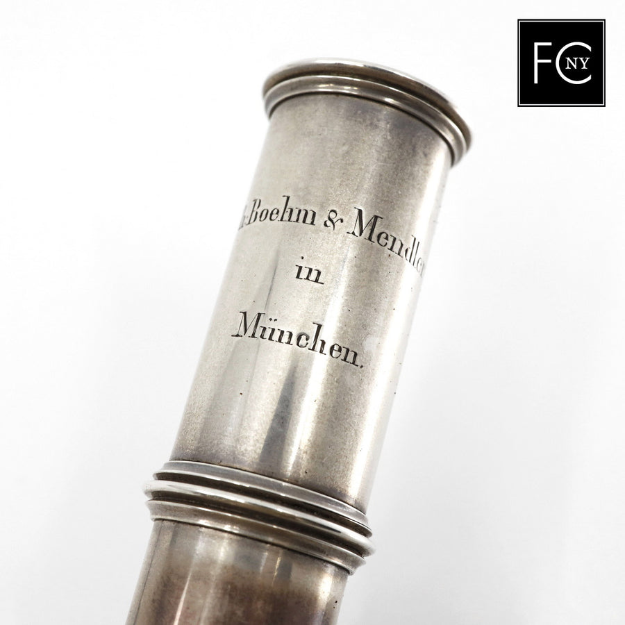 Boehm and Mendler #FCNY5 - Silver flute, offset G, open G#, reverse thumb, C footjoint, 14K gold lip plate and riser