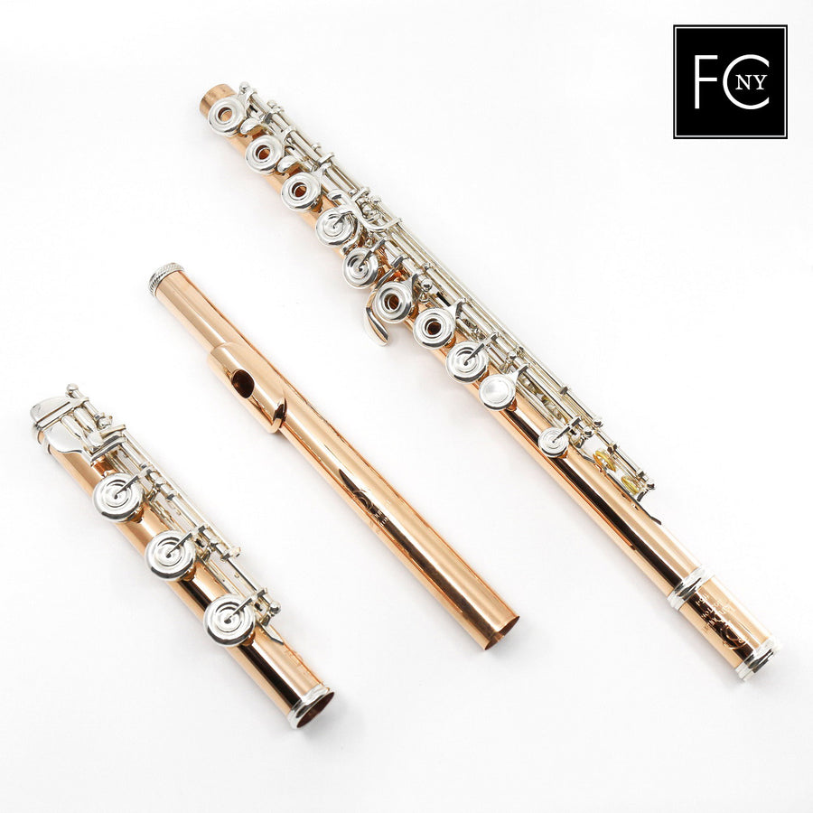 Lillian Burkart "Elite Model" Flute in 10K Gold with Silver Keys  New 
