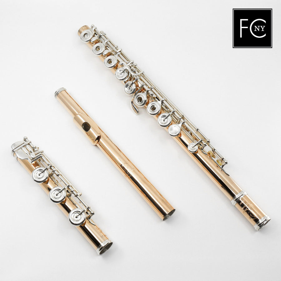 Lillian Burkart "Professional Model" Flute in 9K Gold Over Sterling Silver  New 