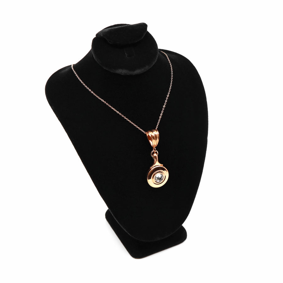 Gold Plated French key Necklace with Clear Swarovski Crystal Limited Edition