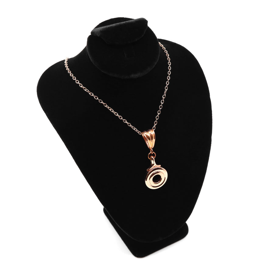 Gold Plated Open Hole key Necklace with Decorative Bail