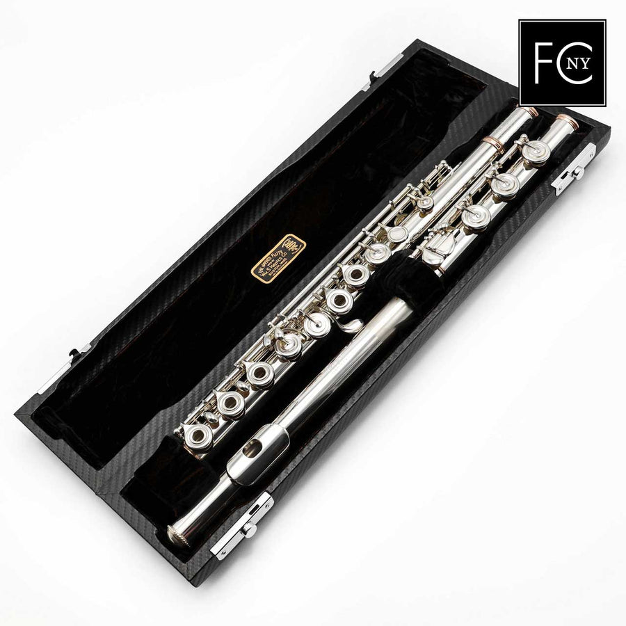William S. Haynes Handmade Custom Flute in 5% Gold with 14K Gold Tone Holes and Rings  New 