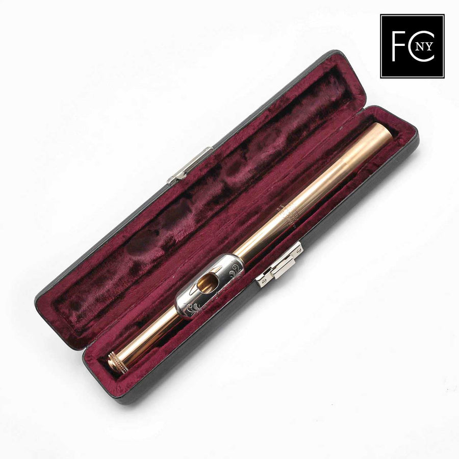 Ian McLauchlan Headjoint #MCLJ221 - 14K gold headjoint, engraved silver lip plate with 14K gold riser and wings