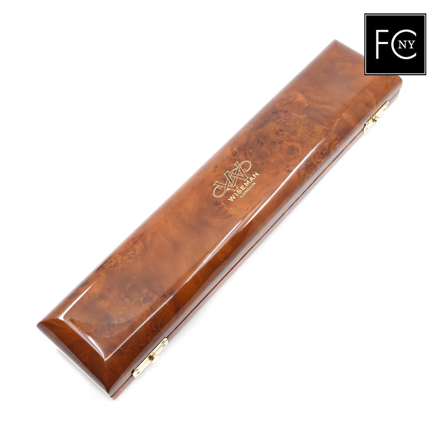 French Flute Case by Wiseman - Burr Wood Look